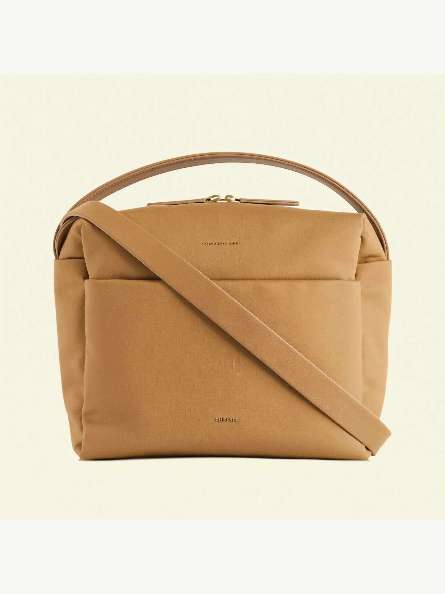 Bowryn The Mini Slouch in Camel — compact premium nylon crossbody bag