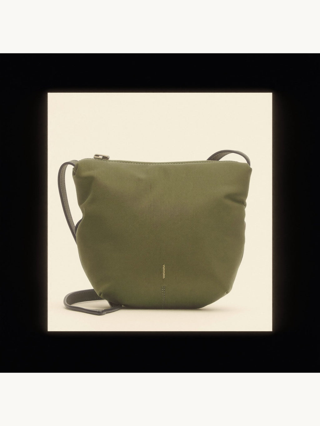 Bowryn The Mini Slouch in Olive — compact premium nylon crossbody bag