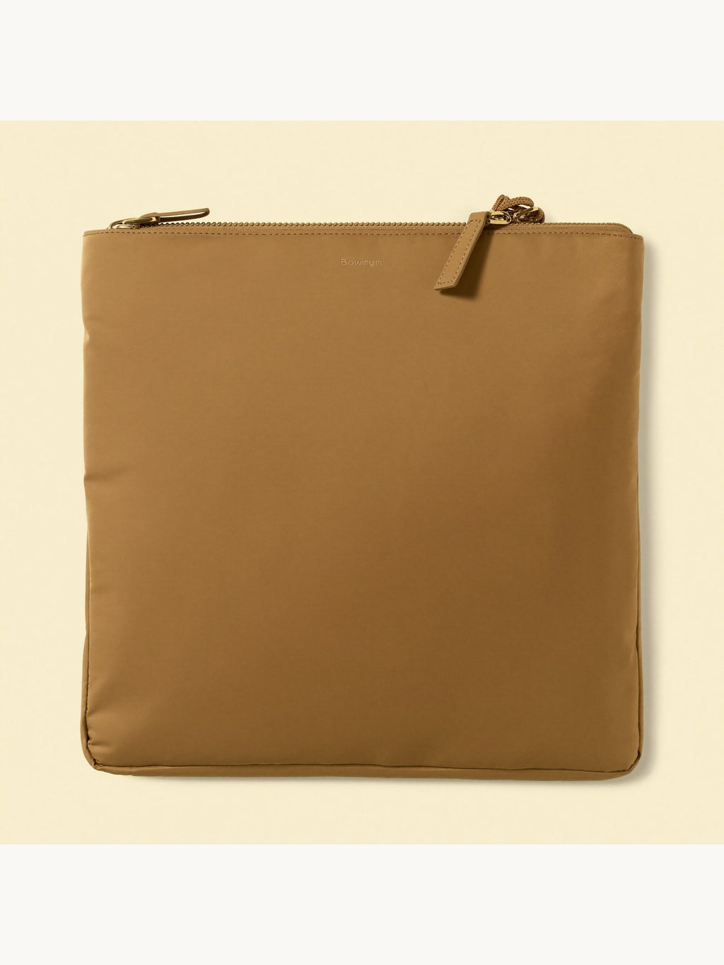 Bowryn The Shoulder Bag in Camel — refined premium nylon shoulder bag
