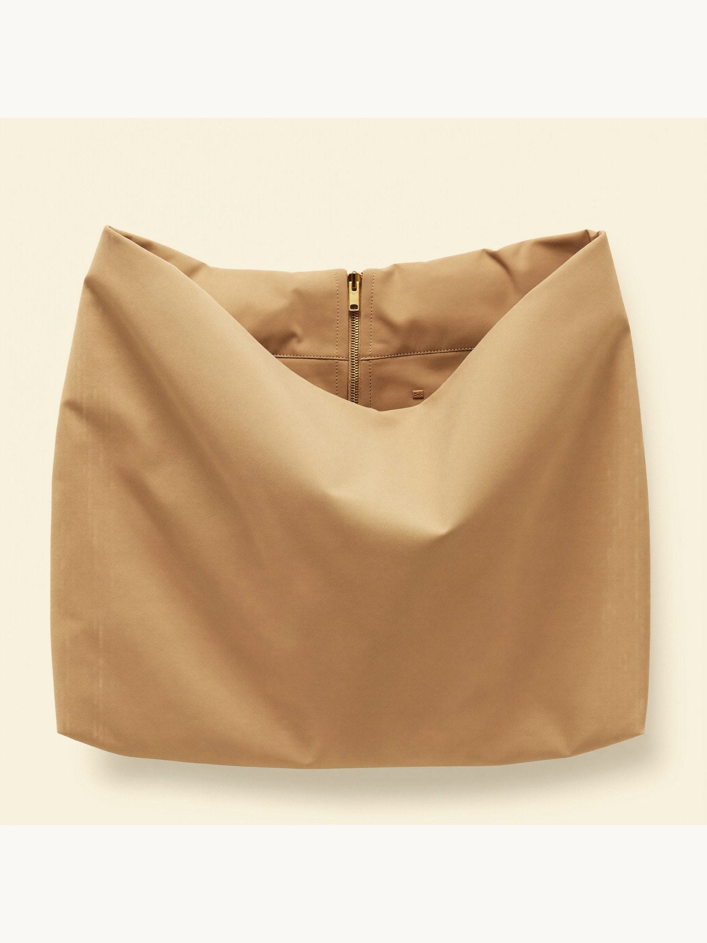 Bowryn The Slouch in Camel — sculptural premium nylon slouch bag