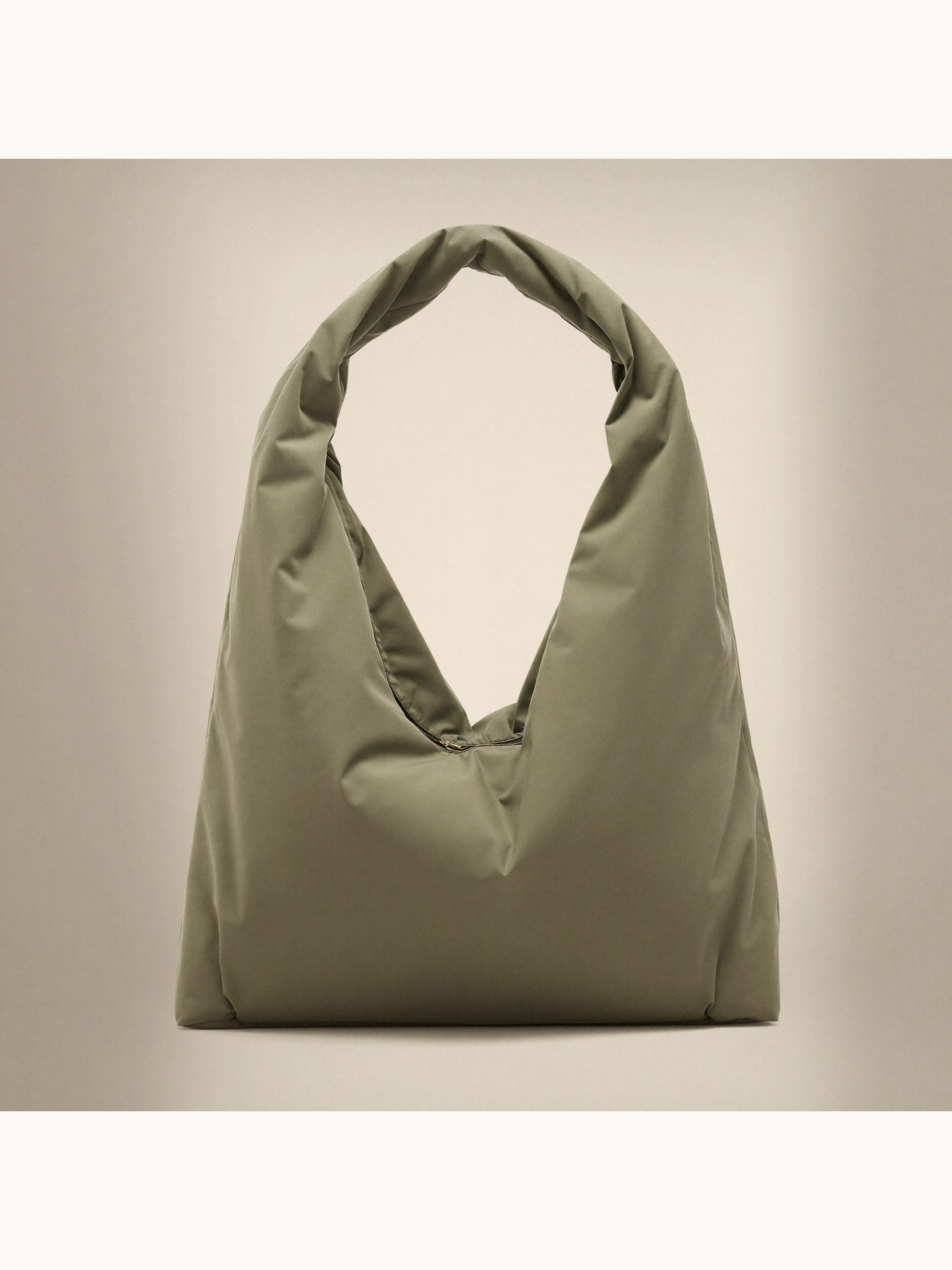 Bowryn The Slouch in Olive — sculptural premium nylon slouch bag